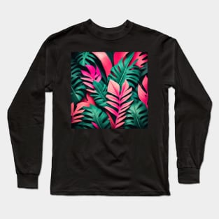 A colorful design with tropical leaves. For lovers of nature and vibrant colors. Long Sleeve T-Shirt